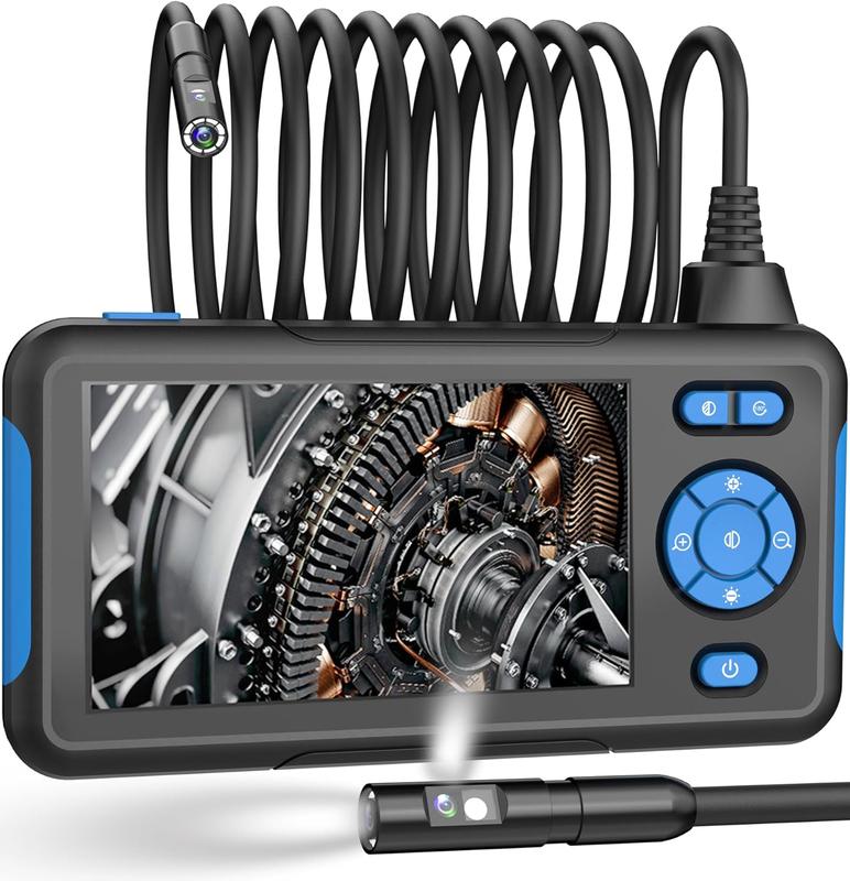 Dual Lens Indusrial Endoscope, 1080P Digial Borescope Inspecion Camera, 8.0mm IP67 Waerproof, wih 4.3