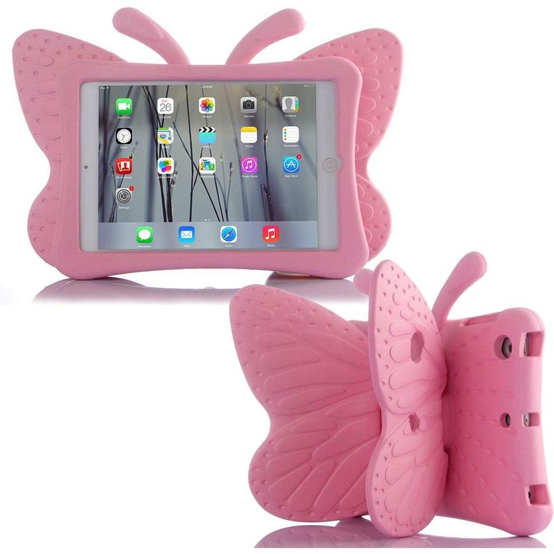 for iPad 7 8 10.2  Case iPad 9 10.2 3D Cute Butterfly Case for  Light Weight  Stand Shockproof Rugged Heavy Duty  Friendly iPad Cover for Girls iPad 10.2 iPad 7th 8th 9th (Pink)