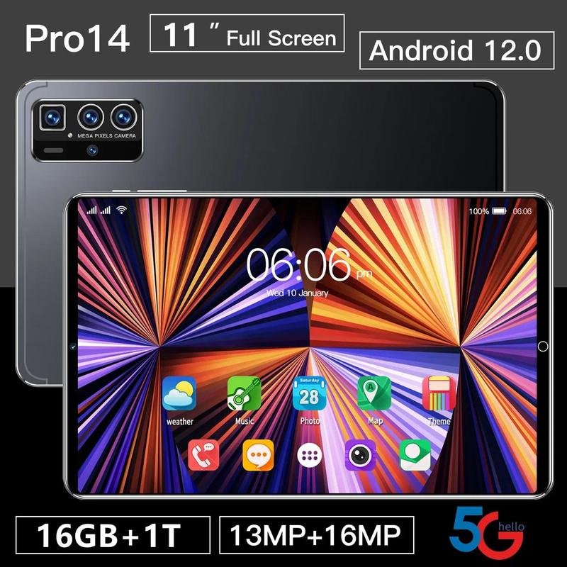 2024 NEW Original 11 Inch Tablet Android12 16GB 1T Dual SIM 5G Phone call 10 Core WPS GPS Bluetooth Network GPS WPS Tablet PC