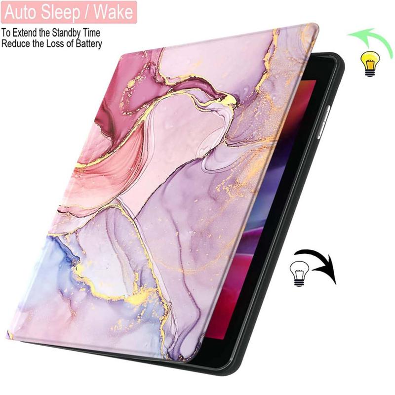 Marble Pattern Tablet Case, 1 Count Decorative Pad Protector Cover Compatible with iPad 7 8 9th, Soft TPU Drop Protection Tablet Protective Case