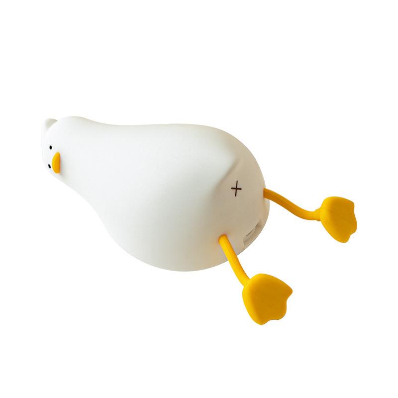 Soft Silicone USB Night Light in Yellow Duck Design, Featuring Three-Color Dimming, Cozy Bedside Lamp