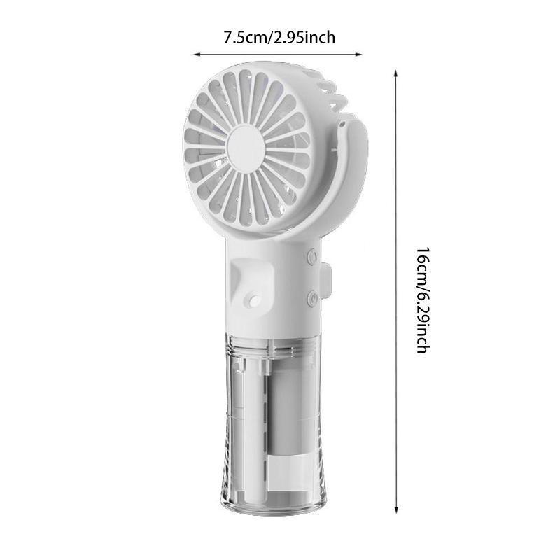 Portable Handheld Misting Fan, 1 Count USB Rechargeable Mini Fan Cooler, Multifunctional Adjustable Wind Speed Fan for Travel, Outdoors, Hiking, Camping